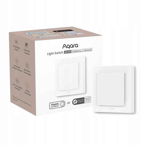 Přepínač Aqara Light Switch H2 Eu 2 tlačítka 1 kanál offline