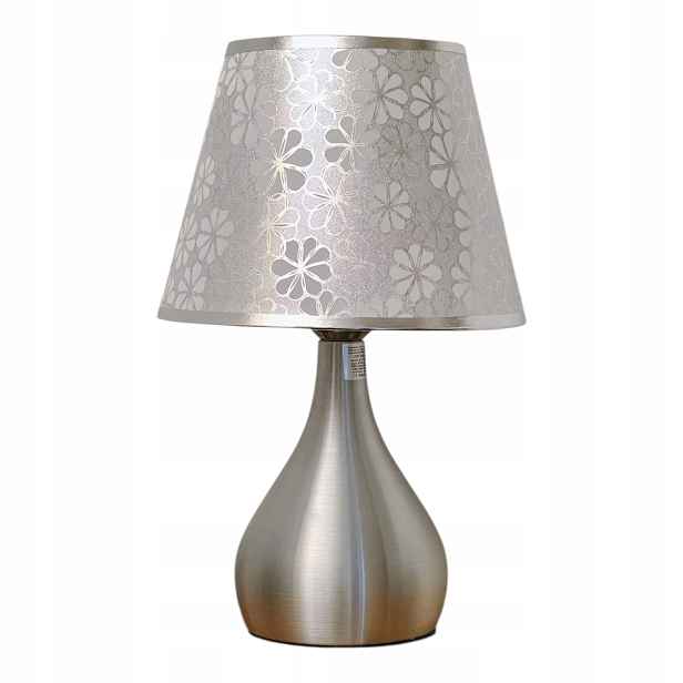 Noční lampa, dotyková, s Led stínítkem, stříbrná