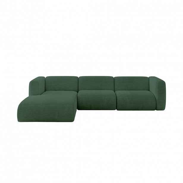 ALTDECOR ROHOVÁ SEDAČKA S LEVOU OTOMANOU MIRA-L2 318x179x89 Zelená Manšestr
