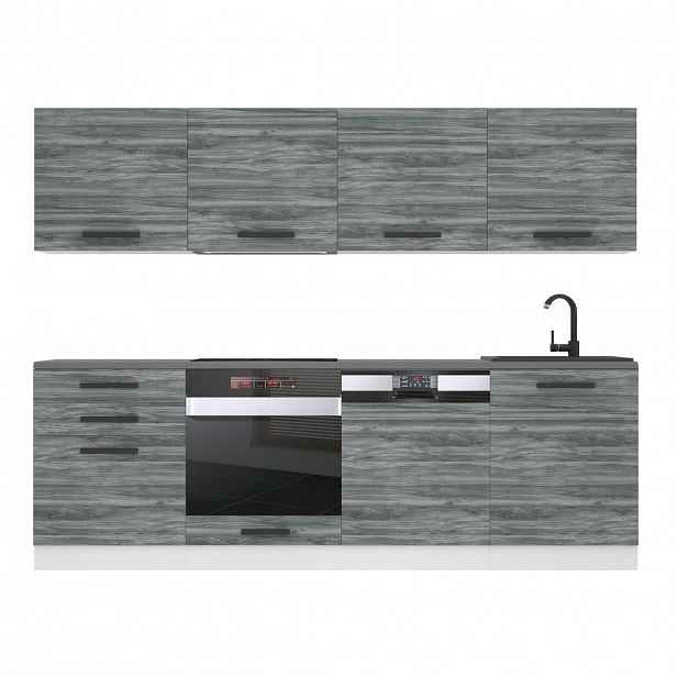 B BELINI GROUP KUCHYŇSKÁ LINKA Alice 240 cm, s pracovními deskami, Glamour dřevo