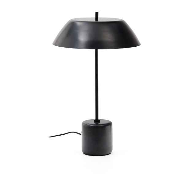 Černá mramorová stolní lampa s kovovým stínidlem (výška 58 cm) Sayra – Kave Home