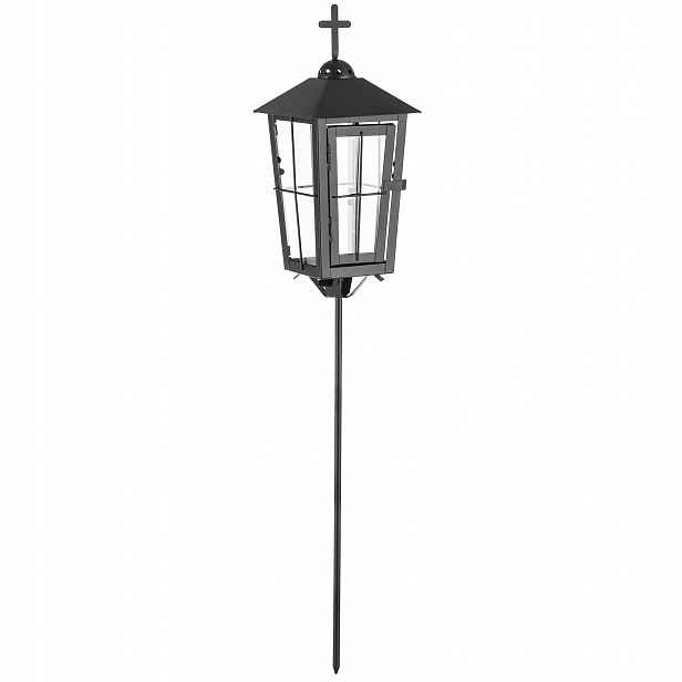 Nuptio Hřbitovní lampa voděodolná 69 Cm Černá, kovová pro venkovní použití