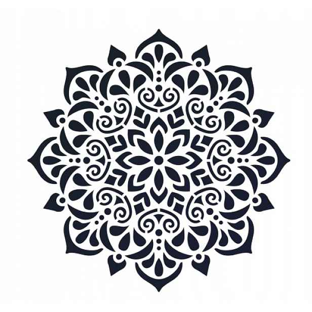Omítací Malířská Šablona LuxBud Mandala 3c 62x62 cm Vícebarevný dekor