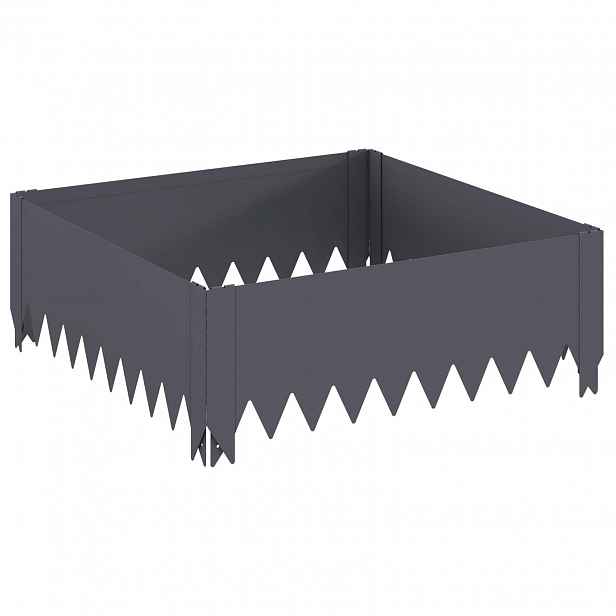 vidaXL Okraj trávníku 60 x 60 x 20 cm Ocel Antracitová