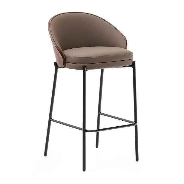Hnědá barová židle (výška sedáku 65 cm) Eamy – Kave Home