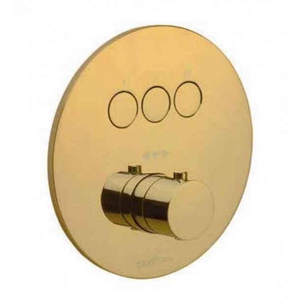 Paffoni Compact Box - Termostatická baterie pod omítku, pro 3 spotřebiče, zlatá CPT019HG
