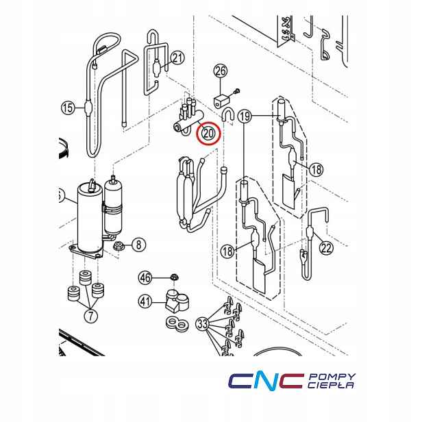 Panasonic CWB001064 4-cestný reverzní ventil 4-ways valve pro klimatizaci