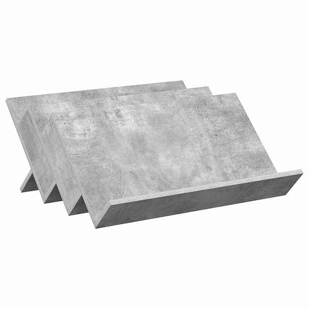 vidaXL Regál na časopisy s policí Betonově šedá 65 x 53 x 28,5 cm