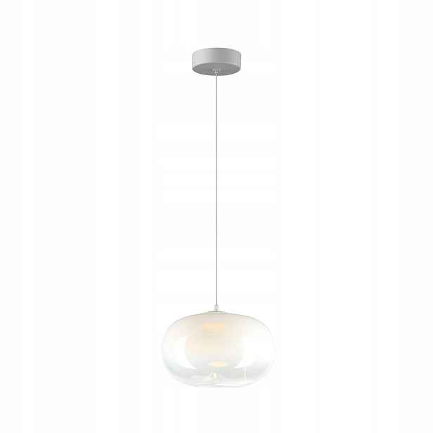 Závěsná Led lampa bílá skleněná s ozdobným stínidlem 18 cm do obývacího pokoje 3000K Milagro