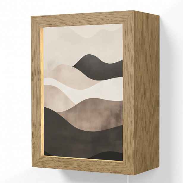 OnlyWow NÁSTĚNNÁ LAMPA Abstraktní - Krajina - Vlny - Krémová barva 15x20 cm