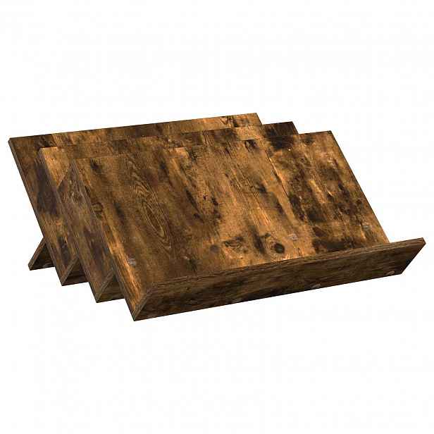 vidaXL Regál na časopisy s policí Kouřový dub 65 x 53 x 28,5 cm