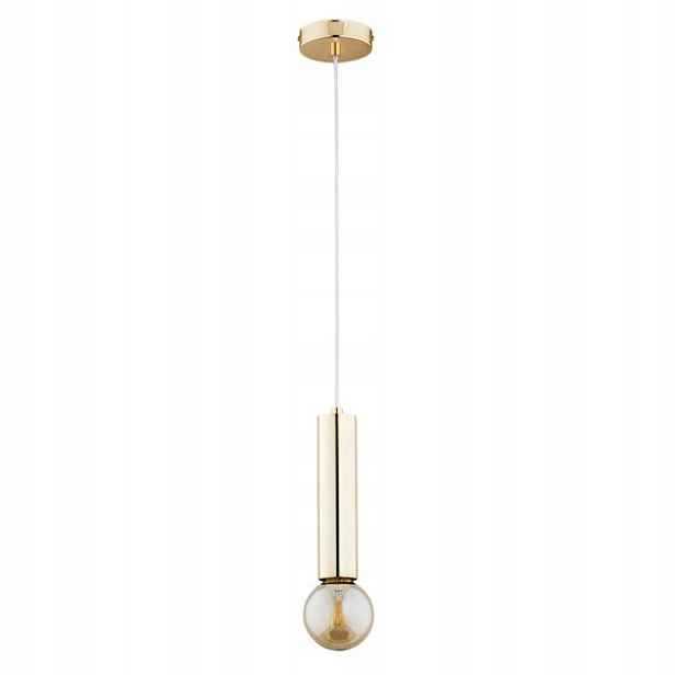 Závěsná lampa minimalistická bodová tuba zlatá nad stůl ostrov bar Alfa