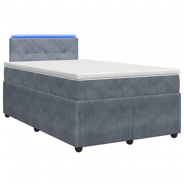 vidaXL Postel boxspring s matrací s čelo Tmavě šedá 120 x 200 cm Samet