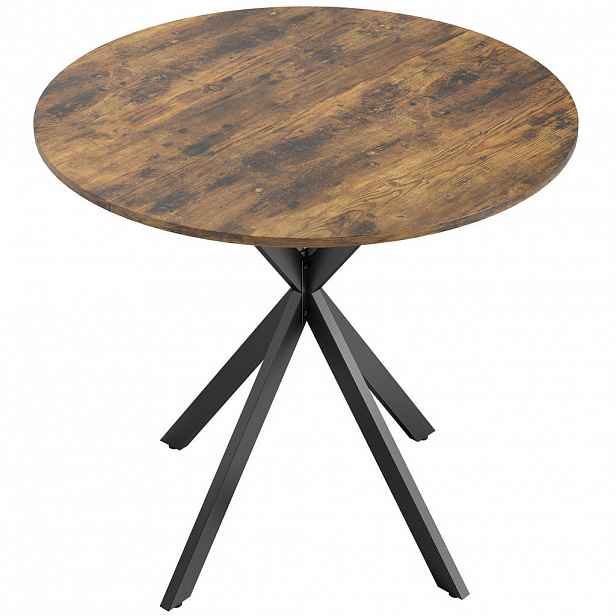 HOMCOM KUCHYŇSKÝ stůl kulatý hnědý 80/80/75 cm