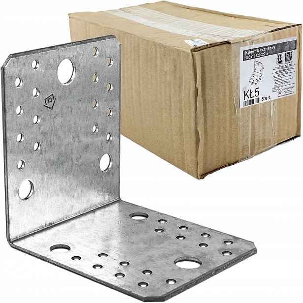 Perforované ocelové úhelníky 105x105x90 x 2,5 mm 50 ks spojovacích prvků KŁ5
