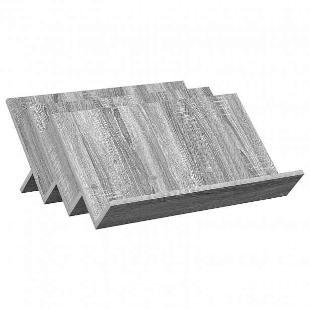 vidaXL Regál na časopisy s policí Šedá Sonoma 65 x 53 x 28,5 cm