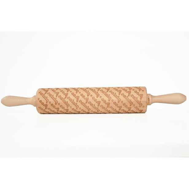 Dřevěný embosovaný váleček na těsto Valek Gluten Free