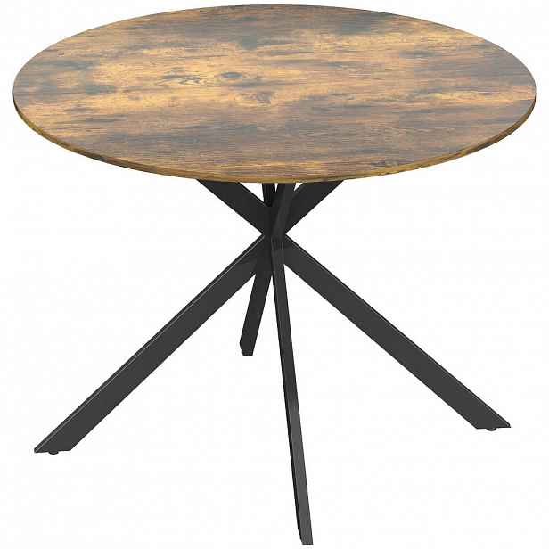 HOMCOM JÍDELNÍ STŮL kulatý tmavě hnědý 120/120/75 cm