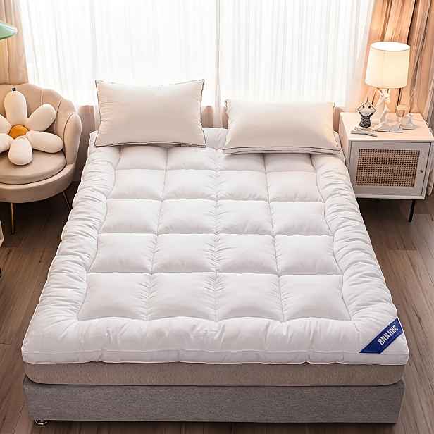 TEMU Ultra jemný chlupatý topení na matraci, 1100GSM prémiové duté vláknové výplň, výplně matrace, prodyšná tatami podložka hotelové kvality pro