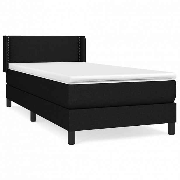 vidaXL Box spring postel s matrací černá 80 x 200 cm textil