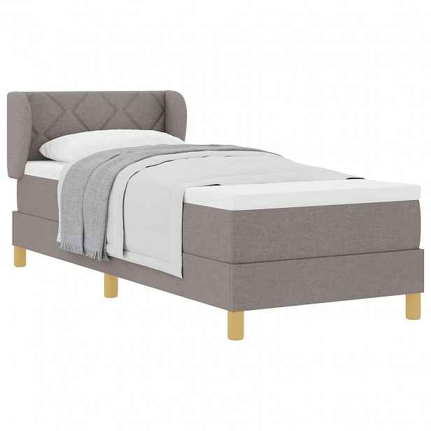 vidaXL Postel s boxspringem s čelo Taupe 80 x 200 cm textil