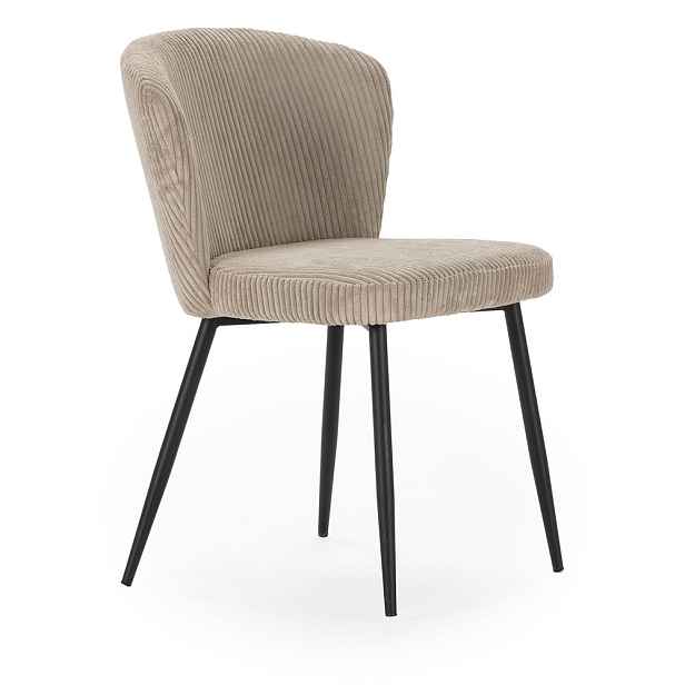 Béžové manšestrové jídelní židle v sadě 4 ks Megan – Marckeric