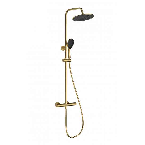 kielle Oudee I - Sprchový set s termostatem, 25 cm, 3 proudy, brushed gold 20633006E