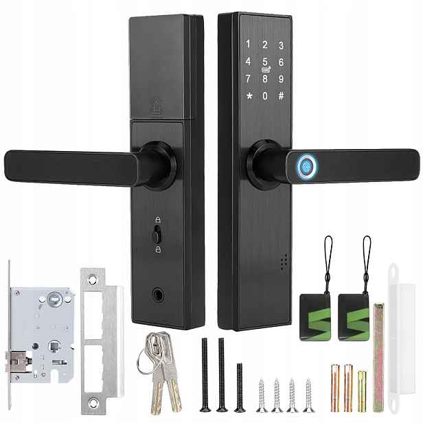 Kompletní Sada Zámku, Kliky A Dotykové Obrazovky Wifi IC Smart Door Lock Pro Tuya