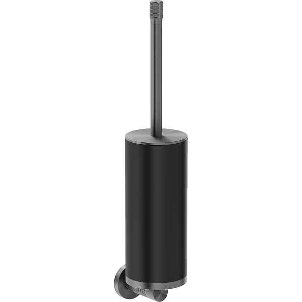 Mexen Triv toaletní kartáč, černá/kartáčovaná gun metal 70A33071-66B