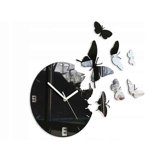 Nástěnné hodiny ModernClock Motýli Černí Diy