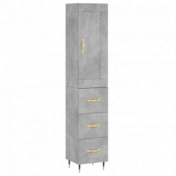 vidaXL Skříň highboard betonově šedá 34,5x34x180 cm kompozitní dřevo