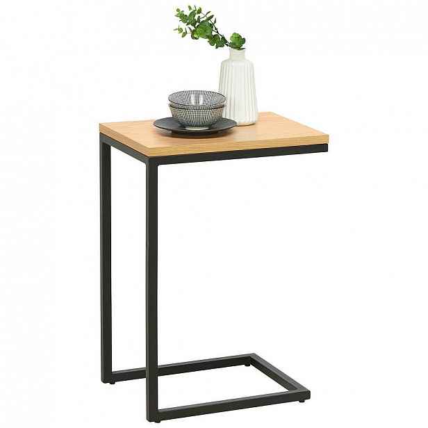 Carryhome Odkládací Stolek, Dub, Černá, Barvy Dubu - Odkládací stolky - 001909001301