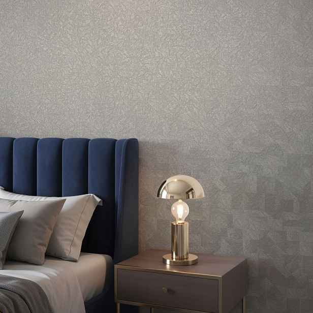 Geometrická Vinylová Tapeta Do Ložnice Na Flizelině, Šedá Tapeta