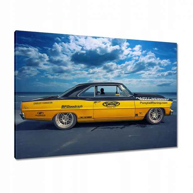 Obrazy 100x70 Žlutá Chevy Nova Ss