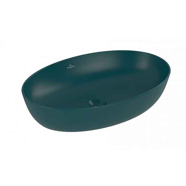 Villeroy & Boch Artis - Umyvadlo na desku 61x41 cm, bez přepadu, bez otvoru pro baterii, CeramicPlus, Teal 419861TE