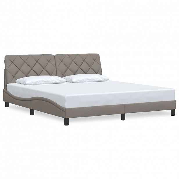 vidaXL Rám postele bez matrace taupe 180 x 200 cm textil