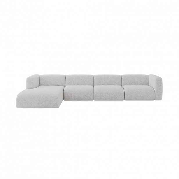 ALTDECOR ROHOVÁ SEDAČKA S LEVOU OTOMANOU MIRA-L3 409x179x70 Šedá Velur