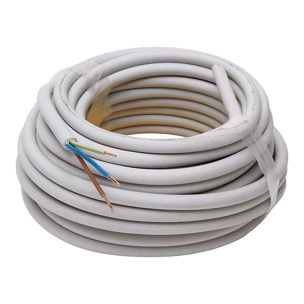 Elektrický plášťový instalační kabel 3 žilový šedý 10 m 3x1.5 mm2
