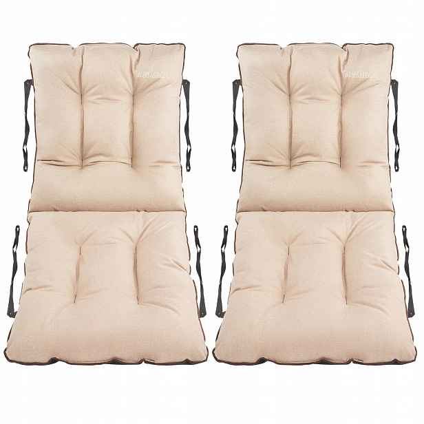 Polštář na židli 48x48x48 béžový len set 2ks