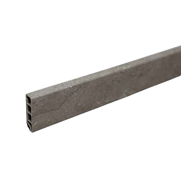 Soklová lišta SPC RIGID Beige Stone 2 m, koncovky 1 ks pravá + 1 ks levá, šedá, Egibi