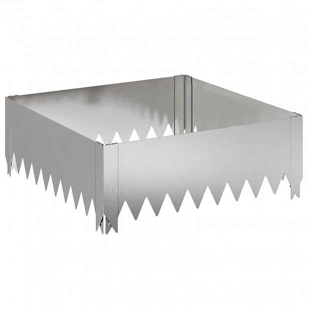 vidaXL Okraj trávníku 60 x 60 x 20 cm Ocel Stříbrná