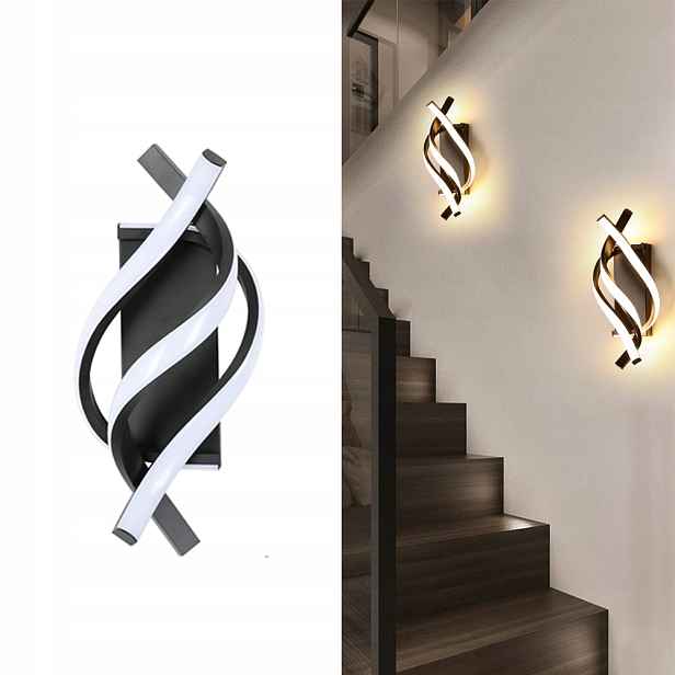 Led Nástěnná Lampa Vnitřní Do Ložnice, Obývacího Pokoje 22W Černá 3000K