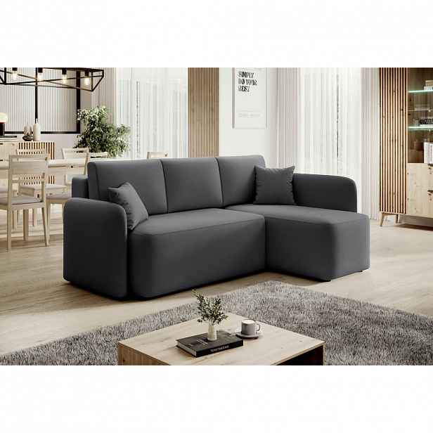 MID.YOU ROHOVÁ SEDAČKA, textil, šedá