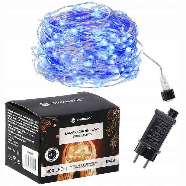 Lampičky Drátky 300 Led Mikro Modré Osvětlení Vánočního Stromku Programátor
