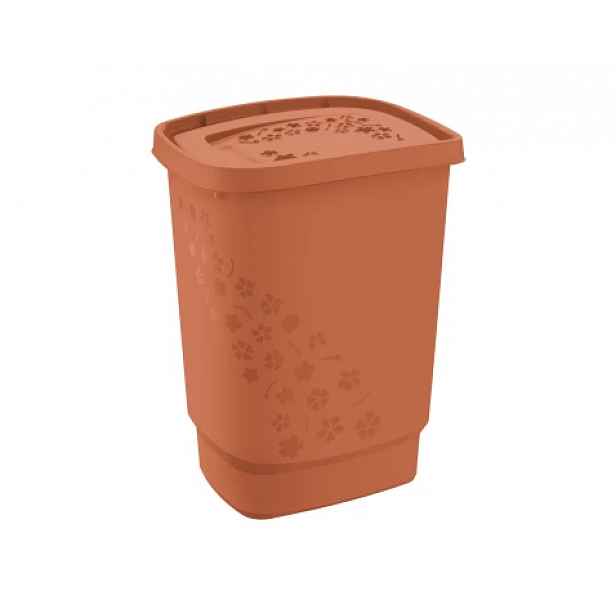 Koš na prádlo Flowers 55 l, terakota
