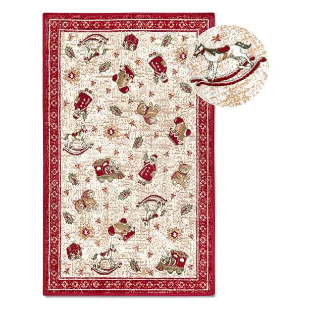Červený koberec s vánočním motivem s příměsí bavlny 50x80 cm Toy's Delight Red Christmas – Villeroy&Boch