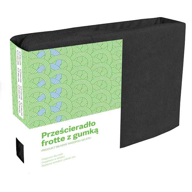 Froté Prostěradlo S Gumičkou 200X220 Černé Matné, Silné, Husté