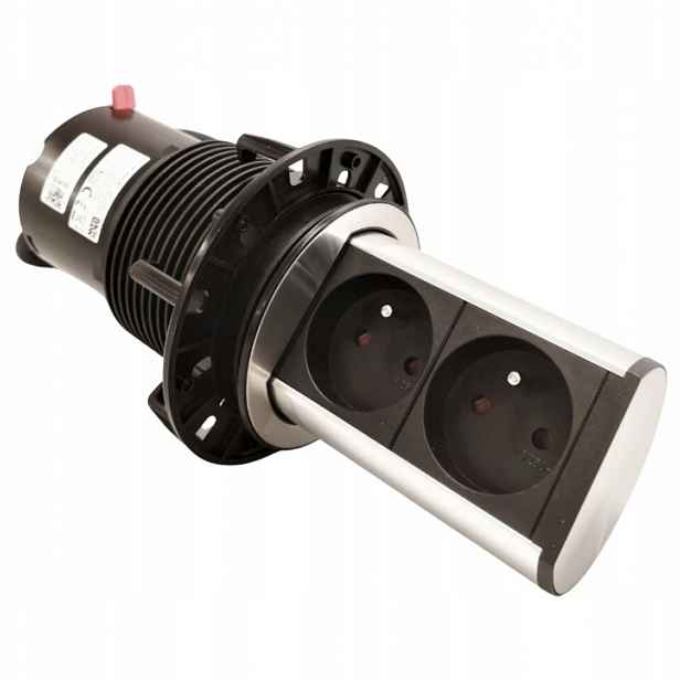 Zápustná zásuvka Elevator Bachmann 80 mm 2x230V inox Uzemnění