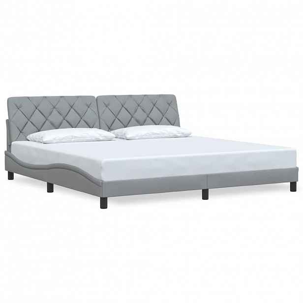 vidaXL Rám postele bez matrace světle šedý 200 x 200 cm textil