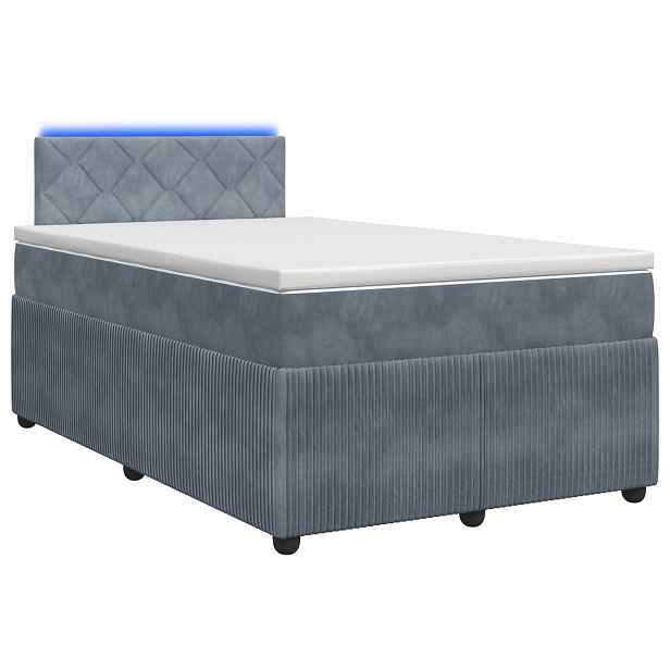 vidaXL Postel boxspring s matrací s čelo Tmavě šedá 120 x 200 cm Samet